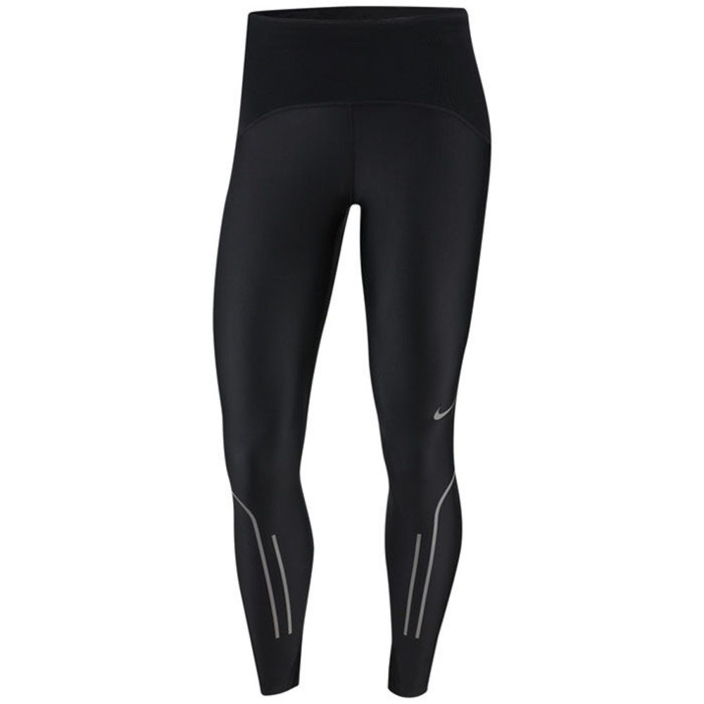 Women’s Nike running tights with reflective accents.